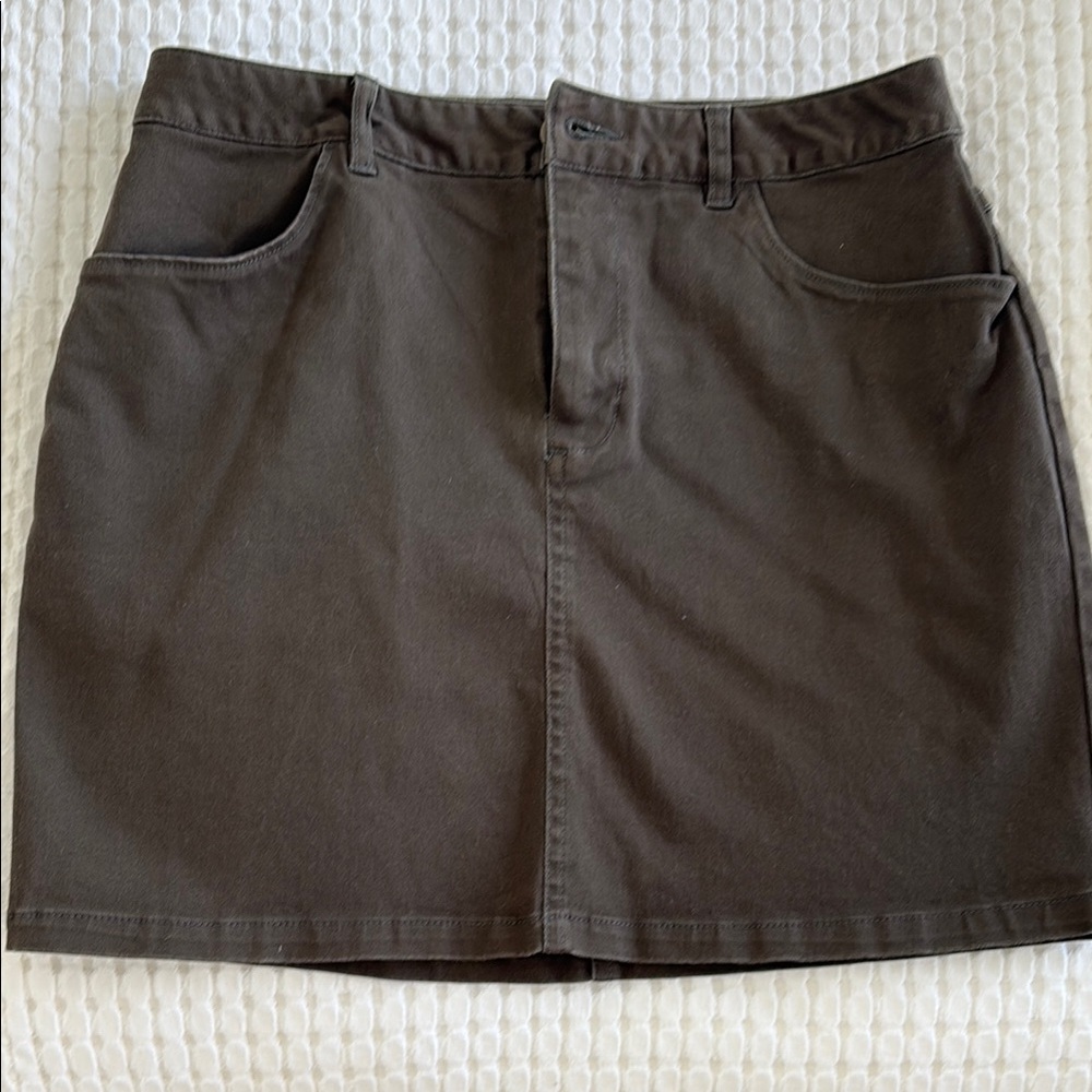 Brown/Green Mini Skirt